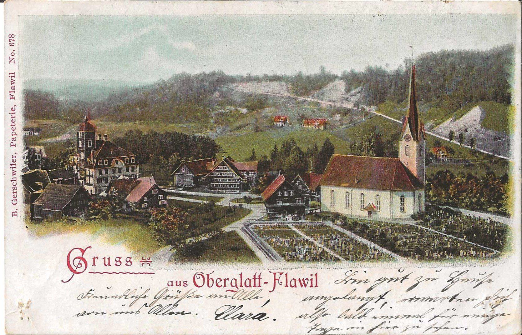 Ansichtskarten: Karte Oberglatt-Flawil 1902 – Gebraucht aus Zürich von Philacat11