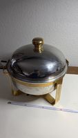 Chafing Dish Edel-Stahl Messing 35cm mit Brennspiritusbehält