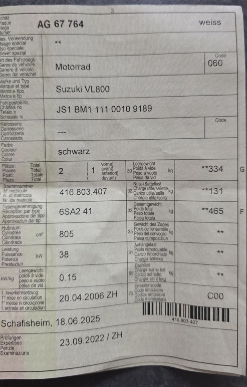 Chopper: Suzuki VL800 Volusia,Top Zustand – Gebraucht aus Rheinfelden von mar_fjh6 3