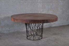 MIDCENTURY TISCH AFRIKANISCHES HOLZ TRUNC TABLE