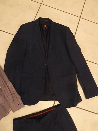 Anzug 3 teilig blau mit larm Hemd rosa Gr. 38
