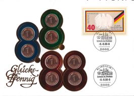Münzbrief Deutschland  (Glücks-Pfennig 1988)