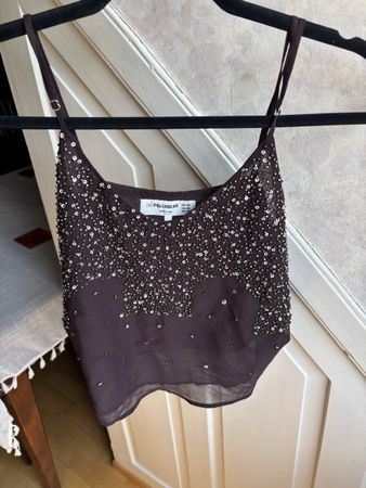     ⭐️Pull&Bear Pailletten Top Braun XS Neu