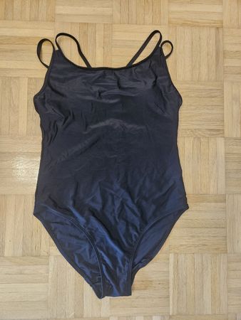 Damen Badeanzug schwarz mit Trägern