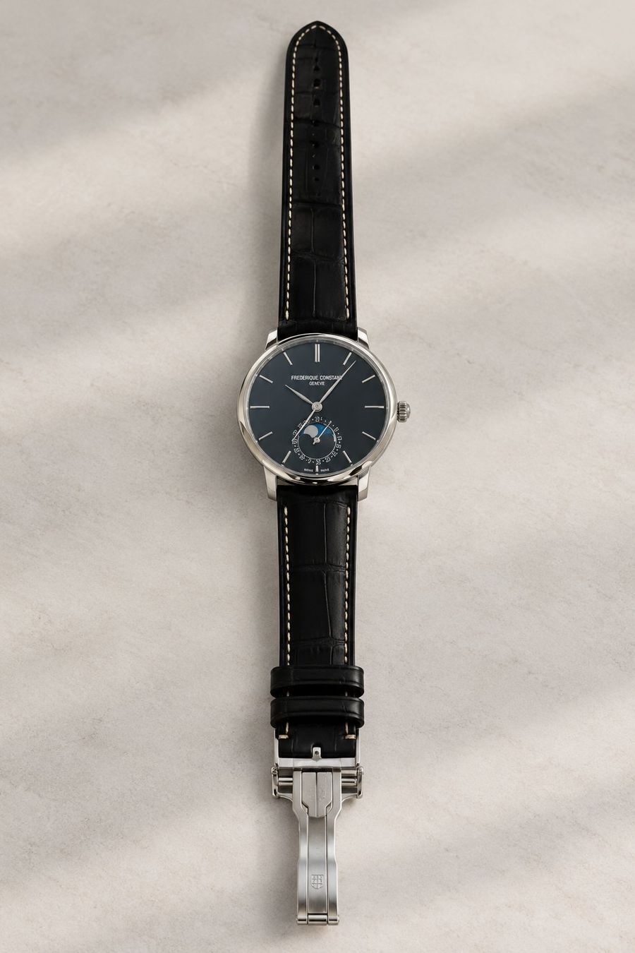 Frederique Constant Orologi: Frederique Constant Slimline Moonphase – Usato da Oberdorf BL venduto da Bildschirmschoner 2