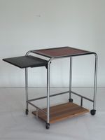Vintage Chromgestell Beistellwagen auf Rollen