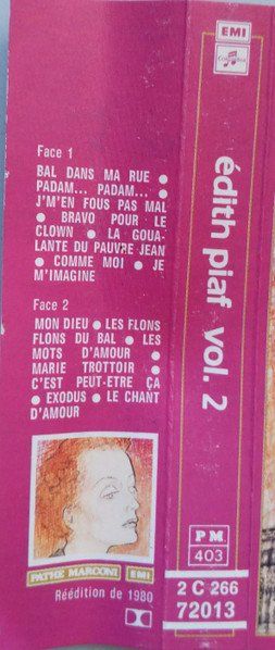 Cassettes audio: CASSETTE EDITH PIAF - CHANSONS – D'occasion à PORRENTRTUY par RABAIS_SPORT 1