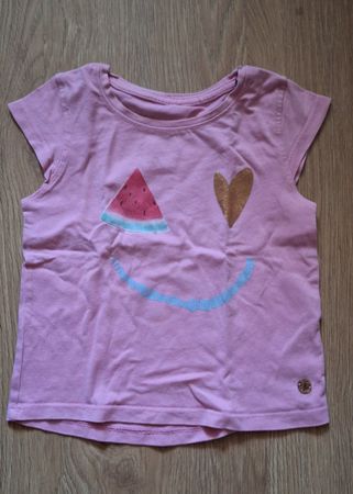 Mädchen T-Shirt kurzarm Pink Smiley Grösse 92