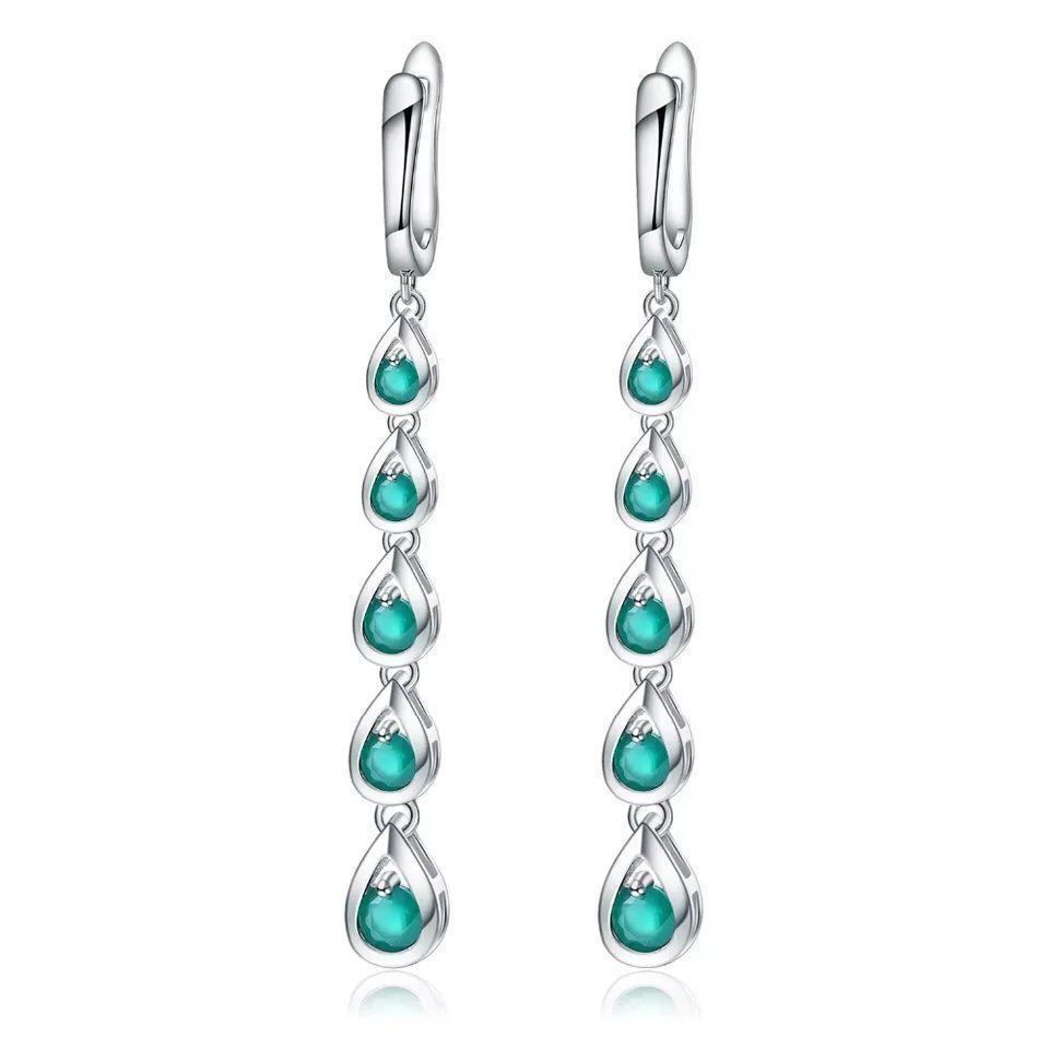 Orecchini pendenti & Orecchini a lobo: Ohrringe Silber mit Grünem Achat – Nuovo e nell'imballaggio originale da Biel/Bienne venduto da Schmuck_Sale