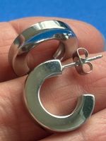 Luxus Elegante Creolen Edelstahl Ohrstecker Farbe Silber