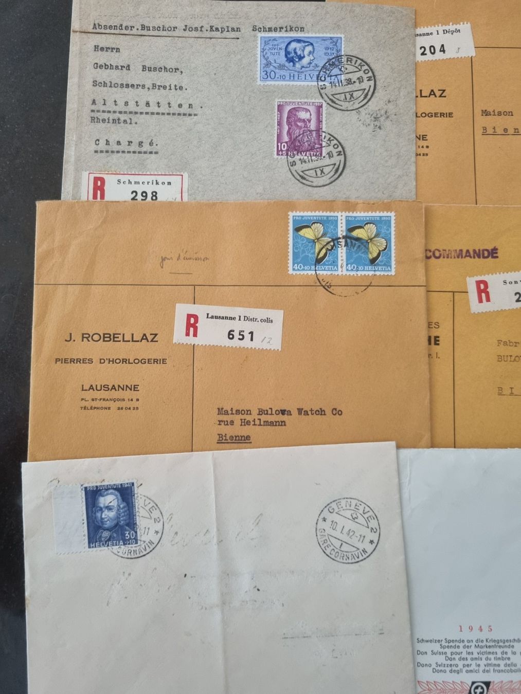 Alle Briefmarken: 12 Briefe, meist mit Pro Juventute Höchstwerte – Gebraucht aus Gümligen von Geniusbuy 1