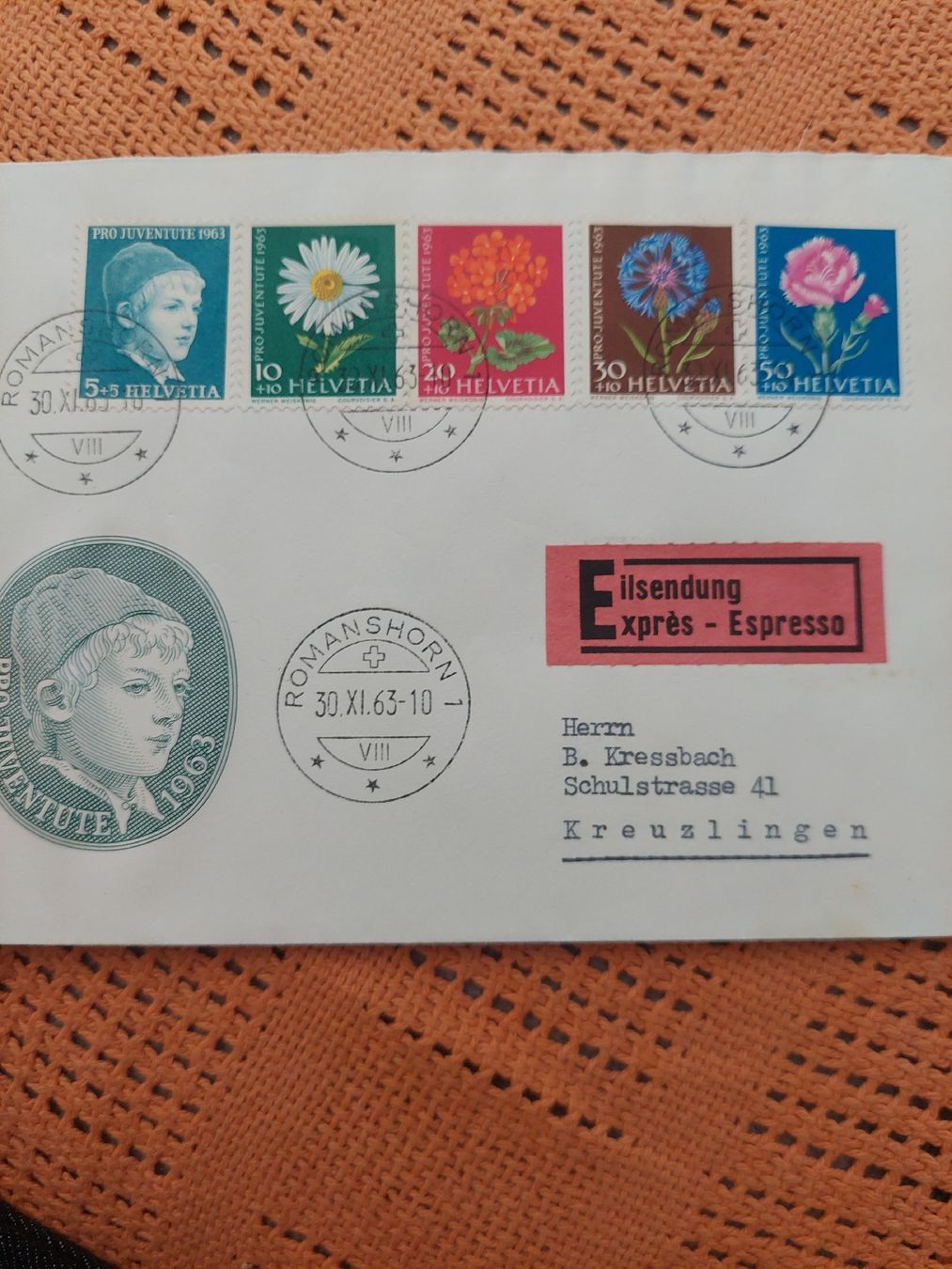 Buste & buste per spedizione: Timbres suisses, FDC Pro-Juventute 1963 – Nuovo (secondo la descrizione) da Le Locle venduto da wchs 3