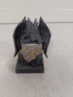 Mystische Drachenfigur mit Schild 🐉 Dekofigur Fantasy 🖤