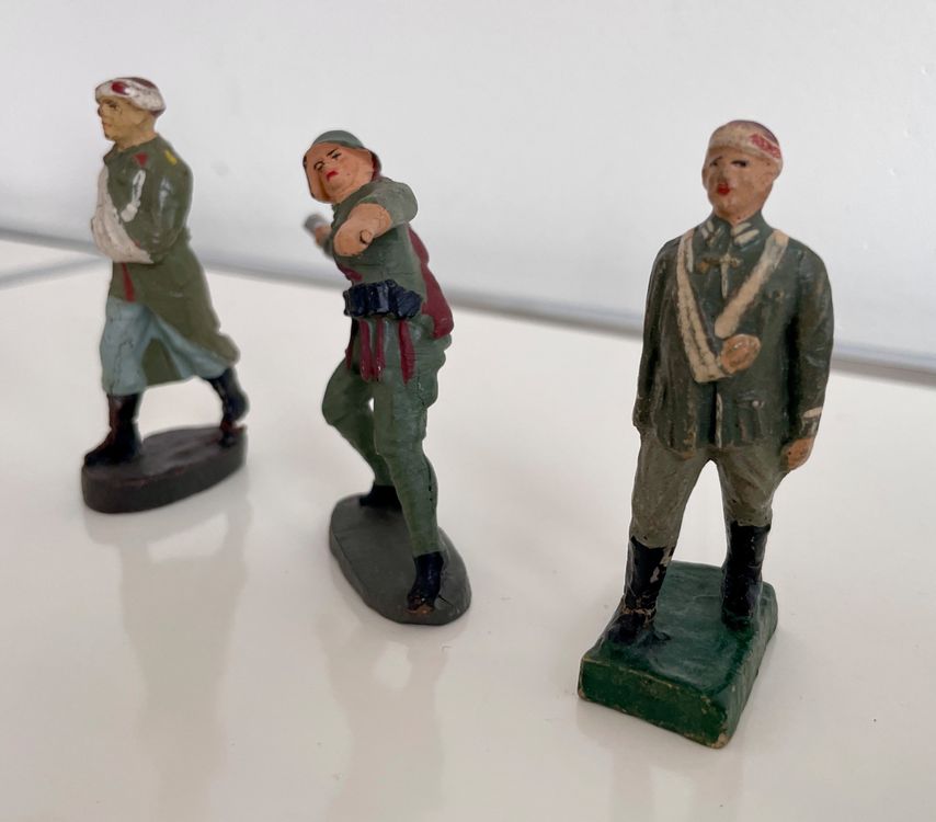 3x Spielzeugfiguren Elastolin Wehrmacht WWII 3