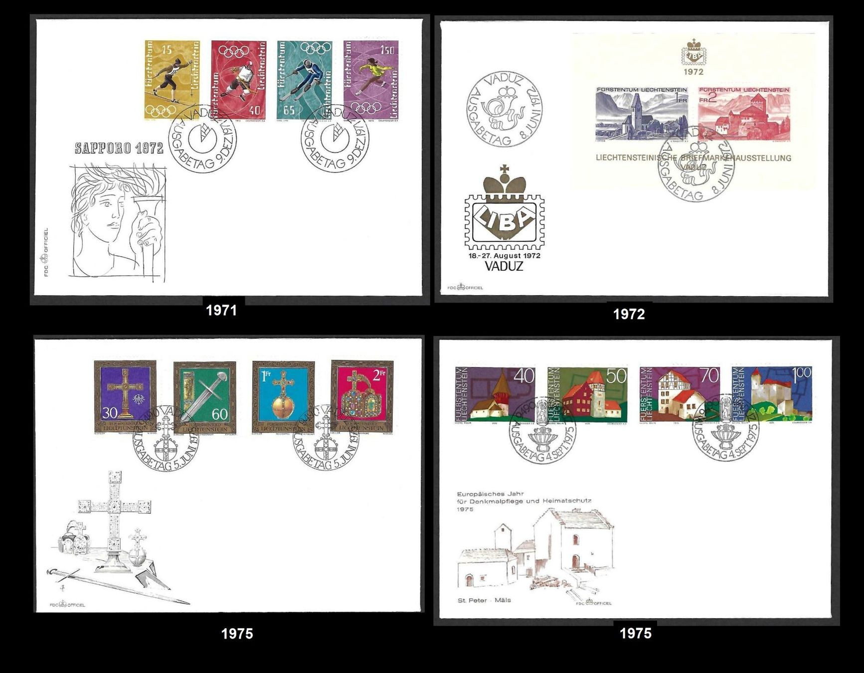 Tutti i francobolli: Liechtenstein 1966 – 1982, 27 Briefe/Karten – Usato da Baar venduto da W47 4
