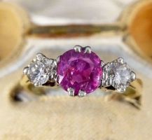 Antiker Rubin Diamant Verlobungsring✨ 18ct 750 Gold
