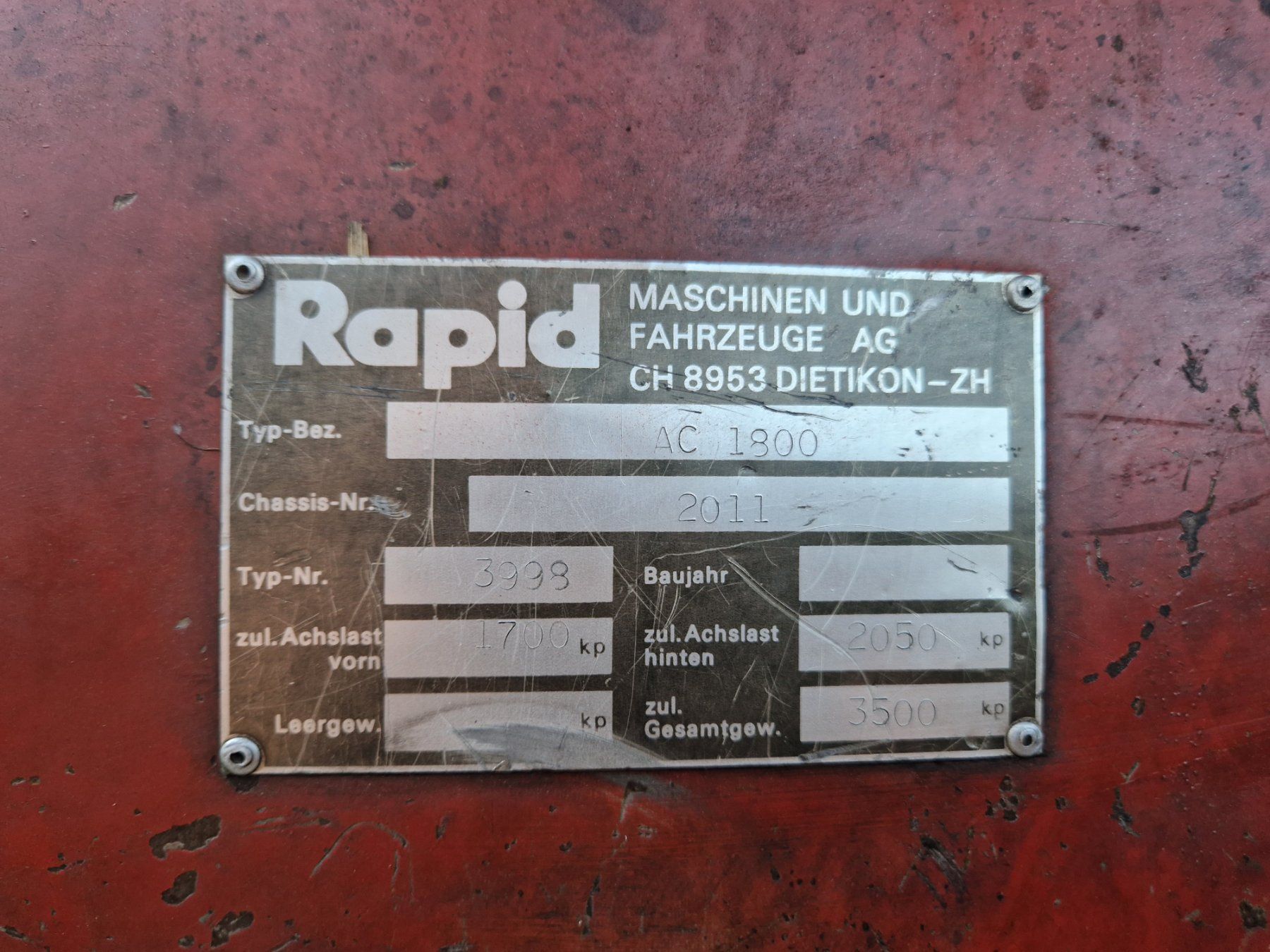 Rapid Tracteurs: Transporter Rapid AC 1800 – D'occasion à Matten(St.Stephan) par Gobeli_ 5