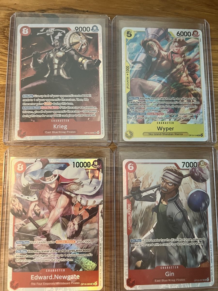 Sammelbilder & Trading cards: One Piece Karten Set Krieg, Wyper, Edward, Gin – Neu (gemäss Beschreibung) aus Goldach von Milosg3