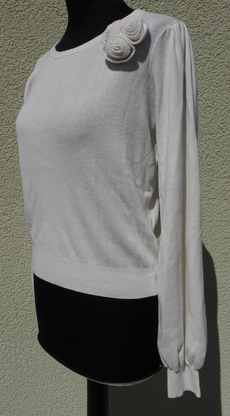 Maglioni & Felpe: Pullover weiss/creme Pauline Gr. M Seide Blumen – Usato da Winterthur venduto da blumeblau77 2
