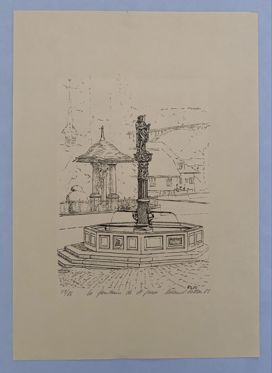 Grafica & Litografie: Freiburger Kunst - Lithographie von Roland SOTTAZ – Nuovo (secondo la descrizione) da Düdingen venduto da polytropon_5