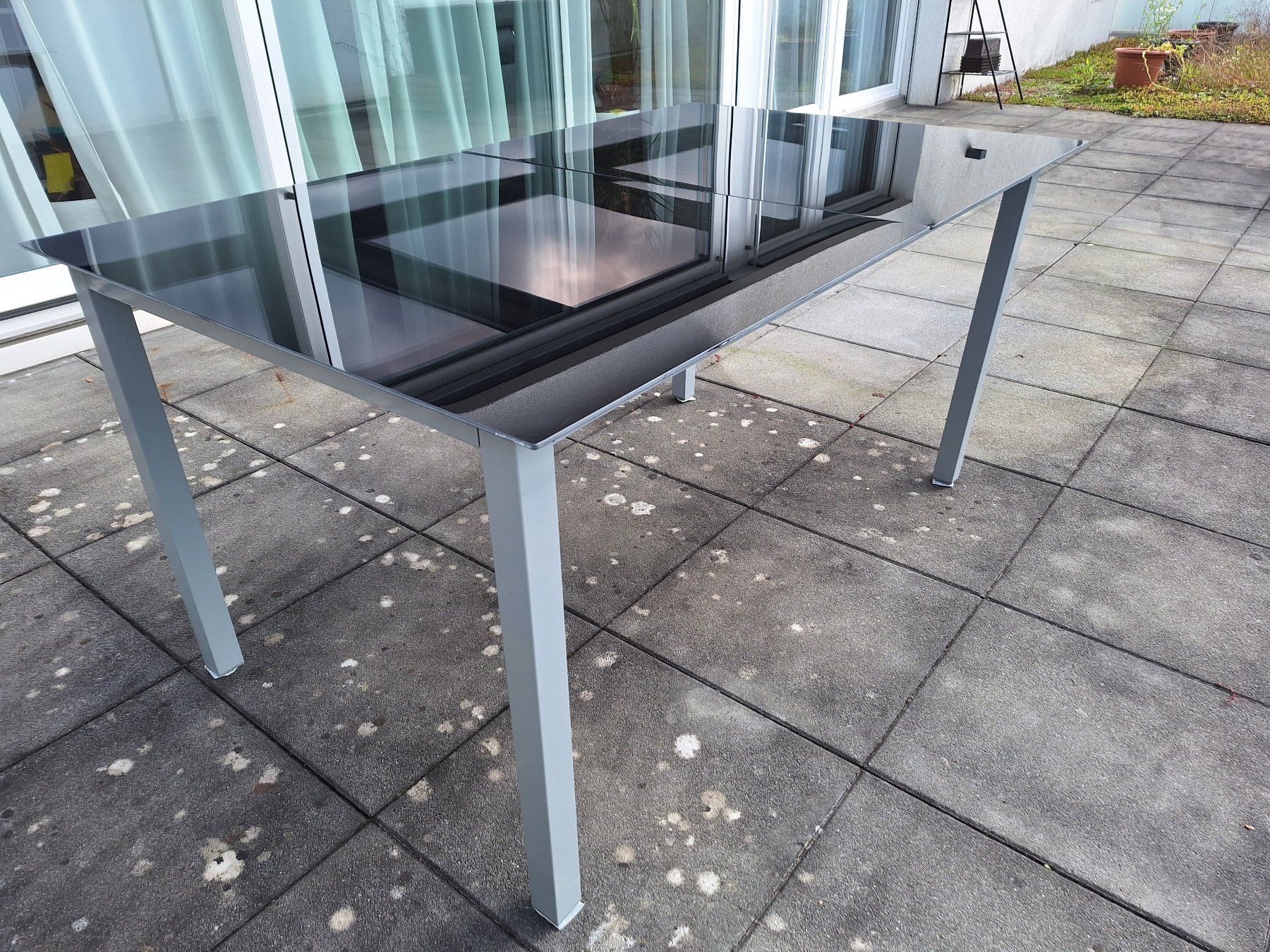 Tavoli: Balkon-/Gartentisch Glas/Metall 150x90cm – Usato da Wetzikon ZH venduto da Thomif 1
