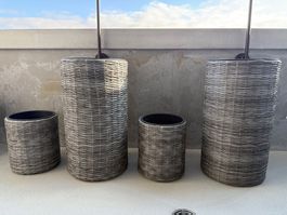 TCHIBO 4er Set Pflanzgefässe Blumentöpfe Balkon Terrasse NEU