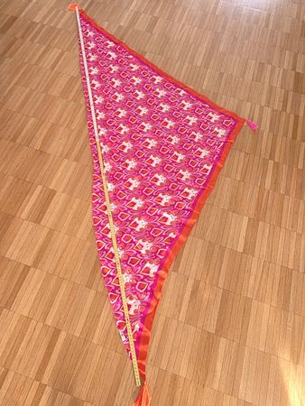 Sommerliches Dreieckstuch von Zwillingherz, Pink/Orange