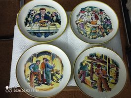 4 handgemachte Fondueteller von Ziegler/Schaffhausen
