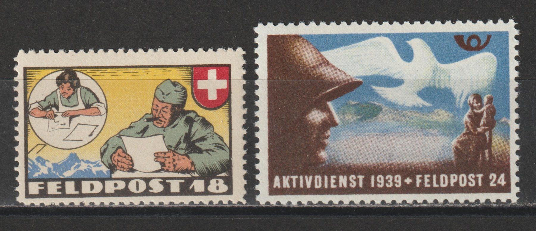 Tutti i francobolli: Feldpost Nr. 11/1 + 17/1 ** – Usato da Siebnen venduto da Fstaehli