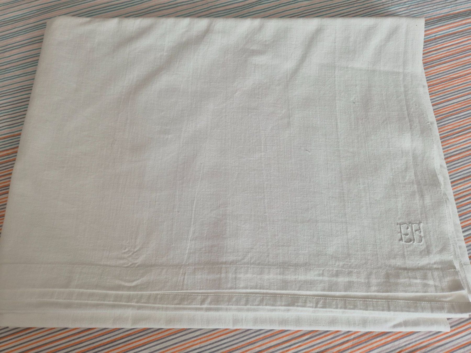 Bettwäsche: Leintuch  weiss, Monogramm EG, neuwertig – Gebraucht aus Bern von aronari 1