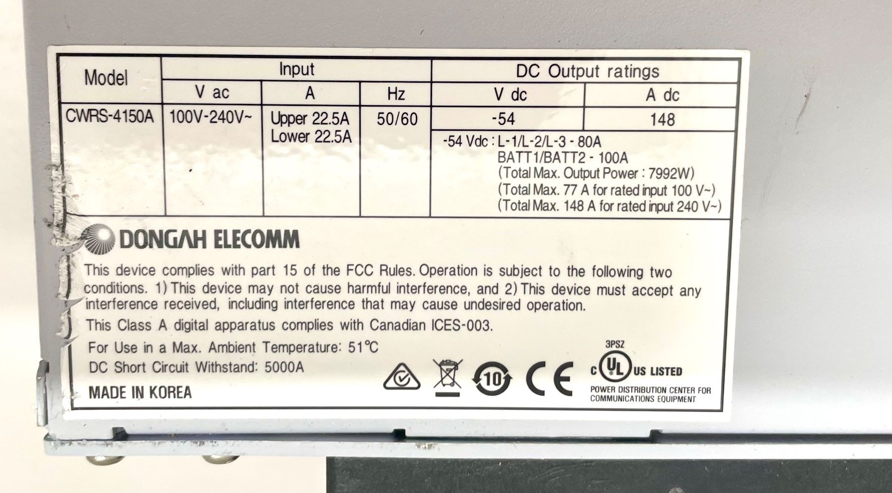 Componenti elettronici: DongAH Elecomm CWRS-41150A Stromversorgungssystem (2 Module) – Usato da Niederdorf venduto da LeptonAG 4