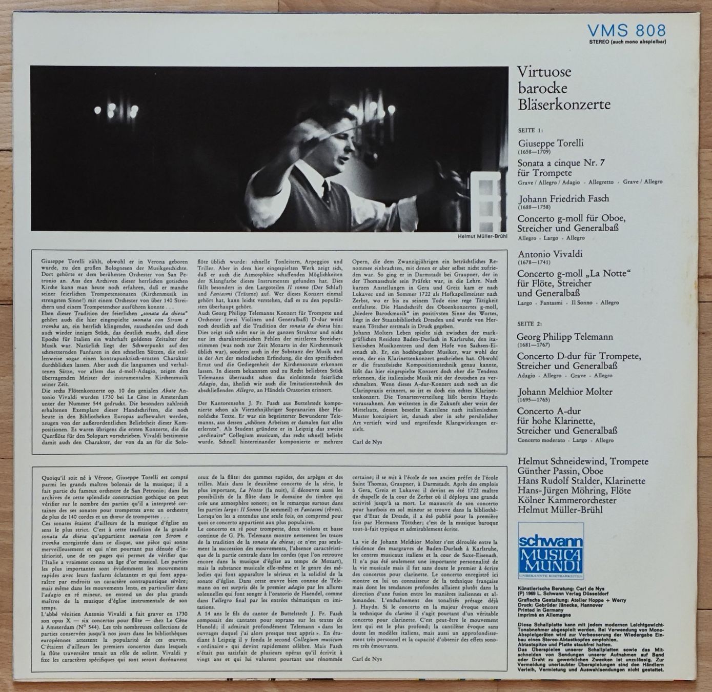 Dischi in vinile: Virtuose Barocke Bläserkonzerte, Vinyl LP 12" – Usato da Winterthur venduto da sumpfis 1