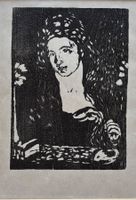 Giovanni Giacometti 1868-1933 Holzschnitt, Porträt Annetta