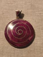 Anhänger Medaillon Silber Violett Stempel 950 Silber