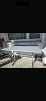 Schreibtisch grau Metallgestell guter Zustand