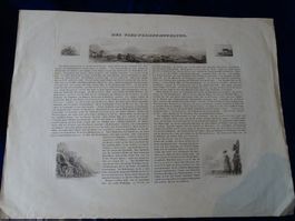 Brunnen - Vierwaldstättersee   -  alter Stich mit div Bilder