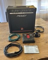 E-Gitarre, Verstärker, Zoom Effektgerät, Tabulatur, Plektron