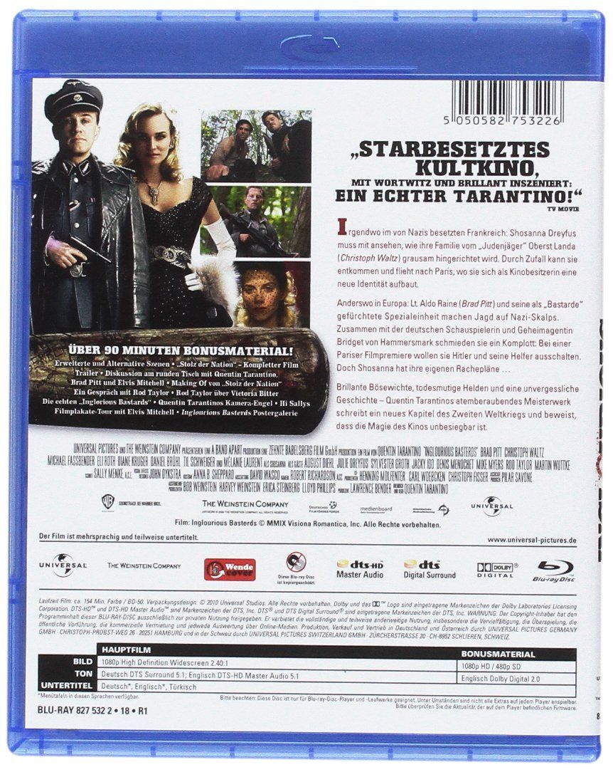Tutti i DVDs: Inglourious Basterds [Blu-ray] – Nuovo (secondo la descrizione) da Laupen ZH venduto da Moviesammler 1