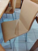 4x Lederstuhl / Essstuhl in Beige Setpreis