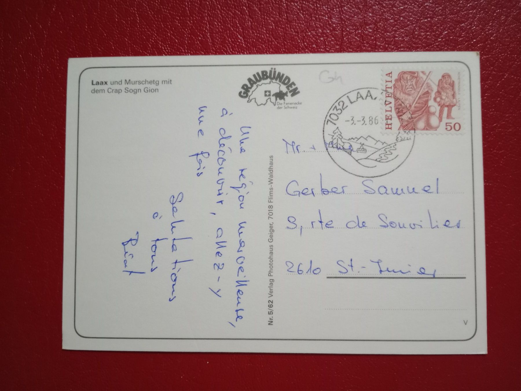 Cartoline postali: Laax mit Murschetg Winter mehrbildrig 1986 – Usato da Küttigen venduto da Melisch1000 1