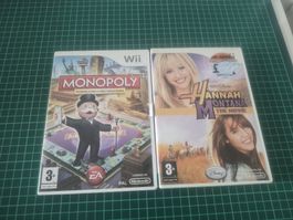 Wii Spiele Monopoly & Hannah Montana: The Movie 2 Stk.