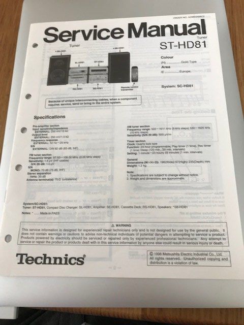 Technics Lettore multimediale & Streamer: CLASSIC TECHNICS GOLD ST-HD 81 STEREOANLAGE – Usato da Hugelshofen venduto da lakeinvestor 9