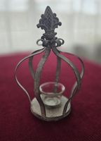 Kerzenständer im Kronen-Design, Vintage Stil, Metall