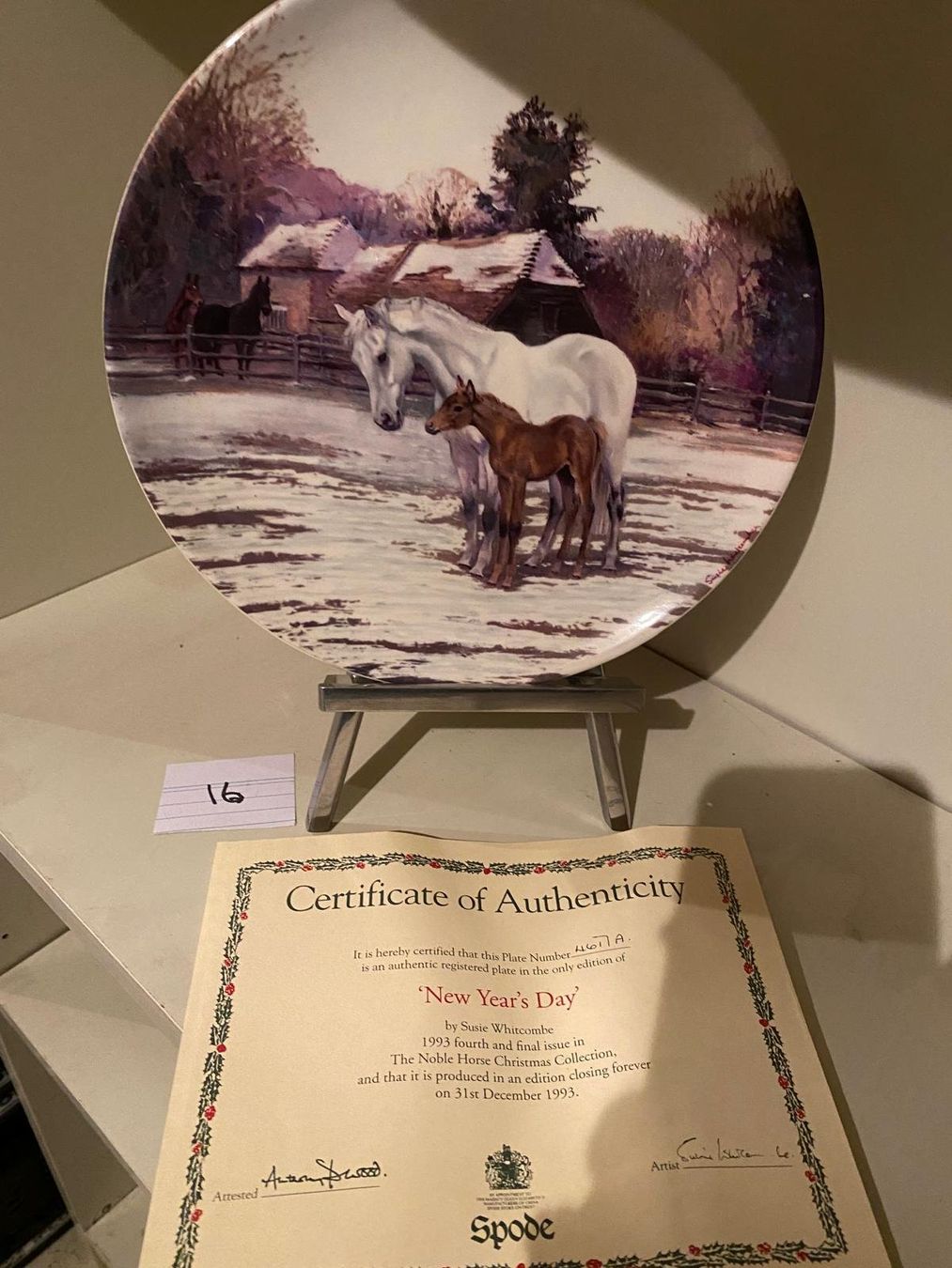 Piatti: Spode Wandteller Pferde "New Year's Day" 1993 Winter 53 – Nuovo (secondo la descrizione) da Baldingen venduto da DollyMeyer