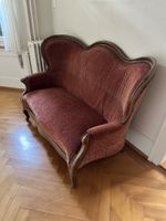Antikes Sofa, bordeauxrot, (defekt)