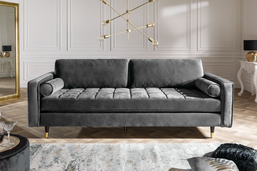 Faszinierend Grau Samt Sofa Bild