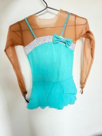 Blaues Eiskunstlauf-Wettkampfkleid, für Kind