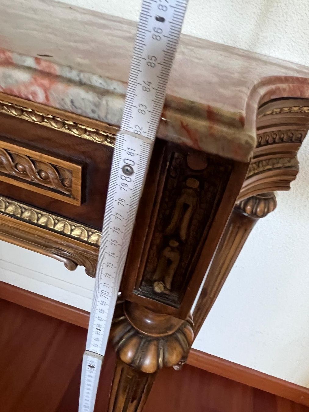 Tavoli: Antiker Konsolentisch mit Spiegel, Marmorplatte – Usato da Zürich venduto da Pitschi17 2