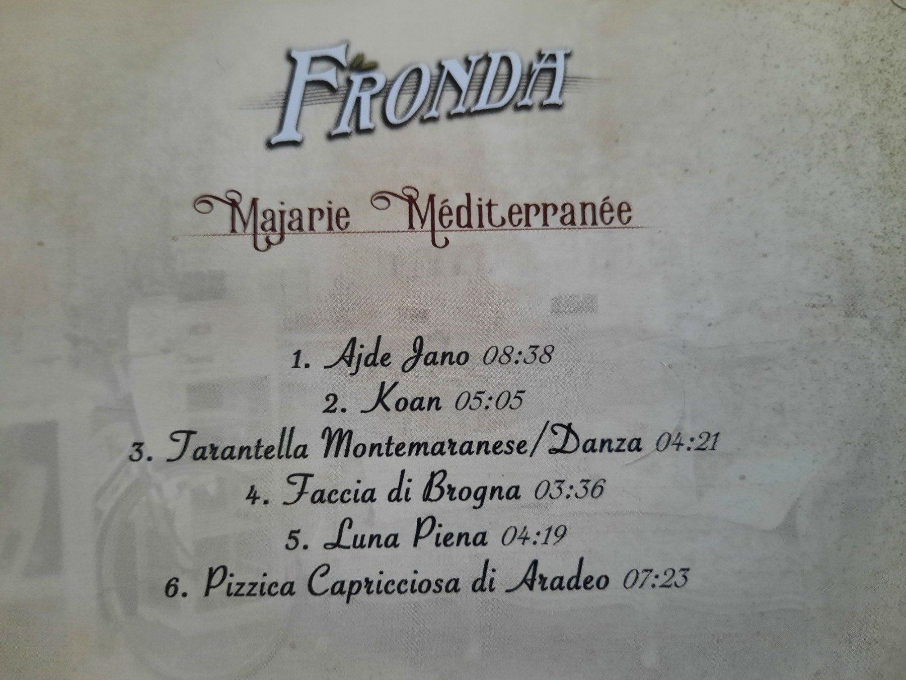 CD: CD Fronda - Marjarie méditerrannée – Usato da Pully venduto da bro_n52j 2
