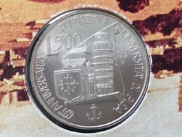 ITALIA***500 Lire silber gedenkmünzen Universität PISA